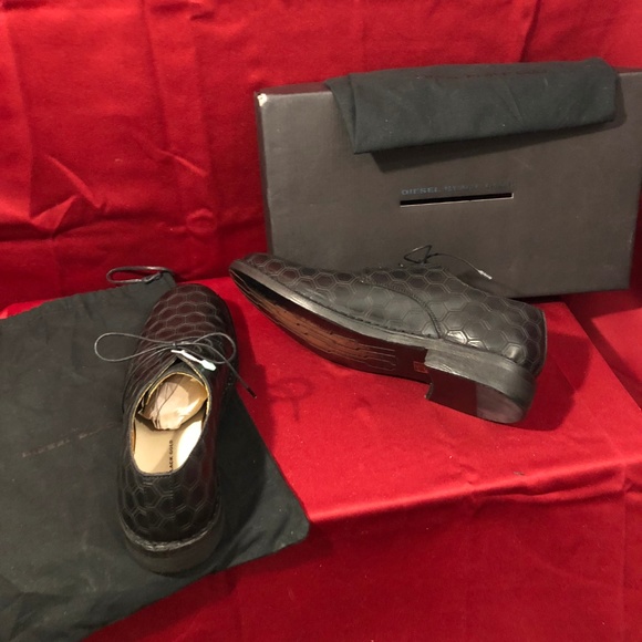 Mens DIESEL Leather Black lace ups